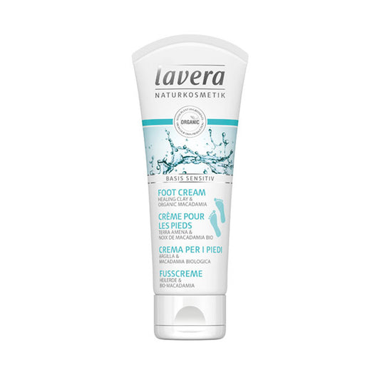 Creme para Pés Sensíveis Base com Óleo de Macadâmia e Argila Lavera 75 ml