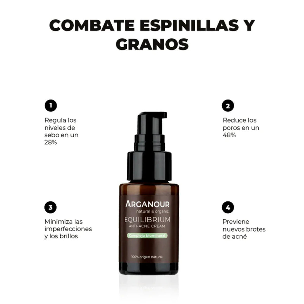Equilibrium creme anti-acne para pele oleosa Arganour 30ml