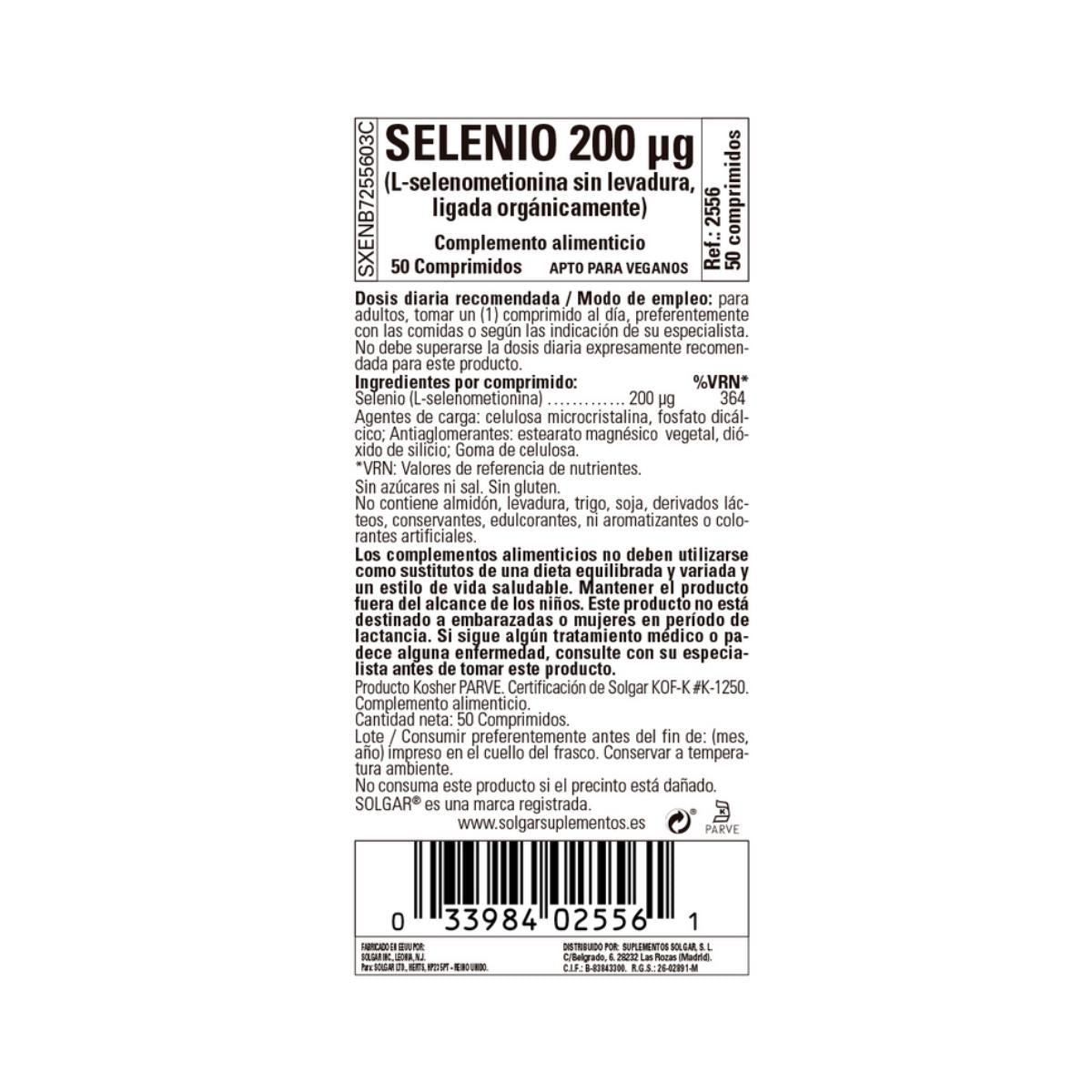 Selénio (sem fermento) 50 comprimidos