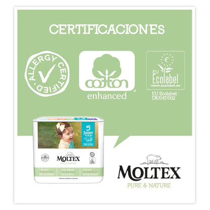 Pack poupança fraldas T5 (13-18 kg) Moltex Pure &amp; Nature, 176 unidades