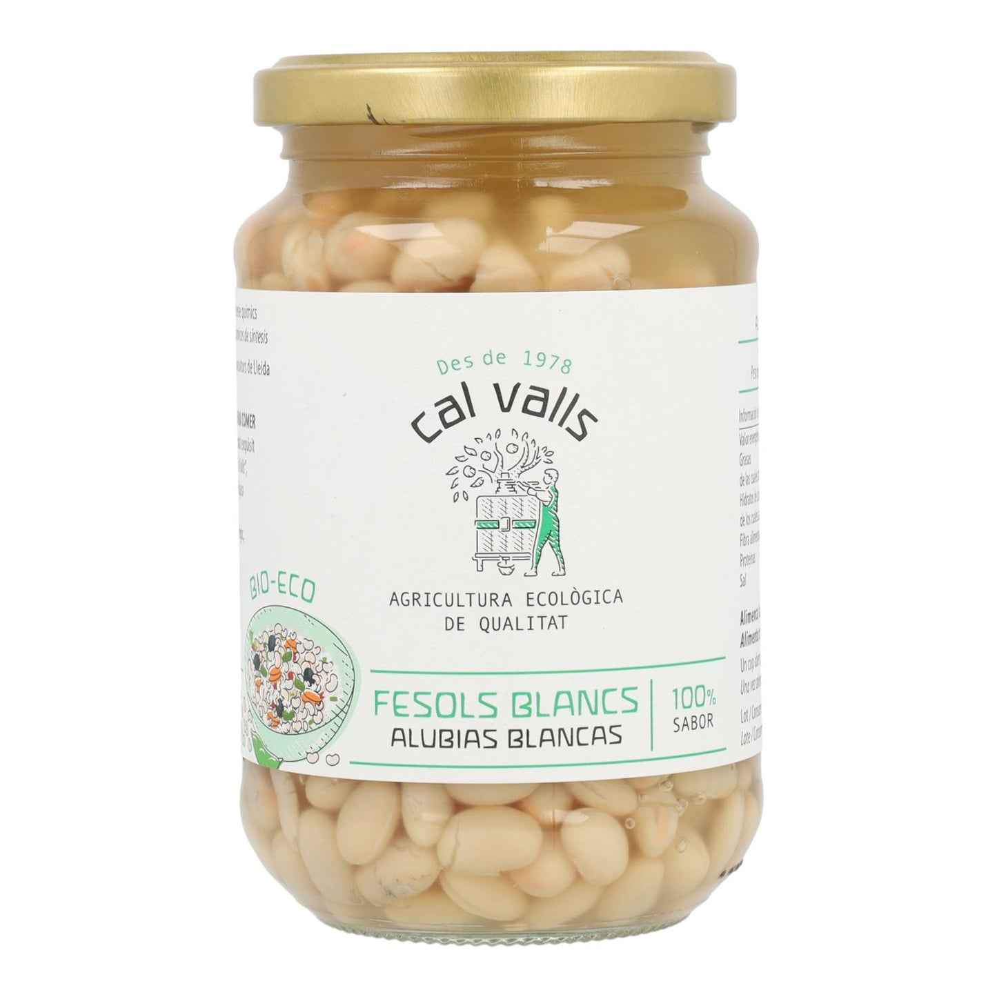 Cal Valls Feijão branco cozido biológico 700 g