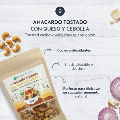 Castanha de caju assada com queijo e cebola Planeta Huerto 250 g