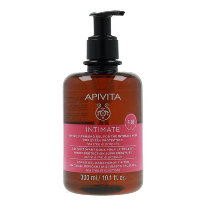 Novo gel de limpeza suave para a zona íntima com proteção Extra Plus Apivita 300 ml