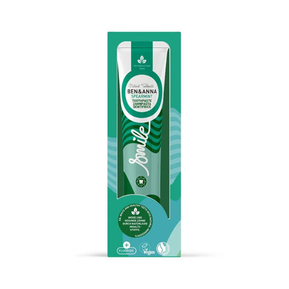Pasta de dentes com flúor e hortelã Ben &amp; Anna, tubo de 75 ml