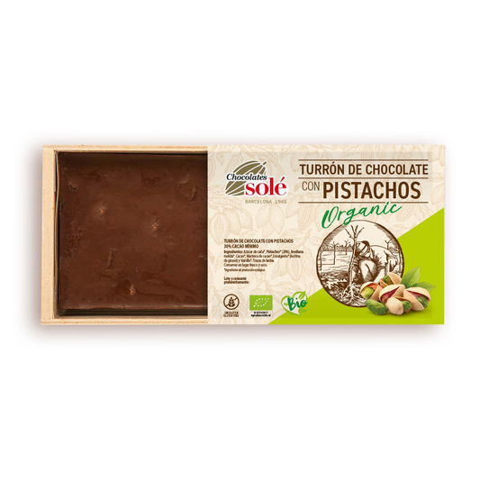 Turrón de Chocolate con Pistachos ECO Sole  200g