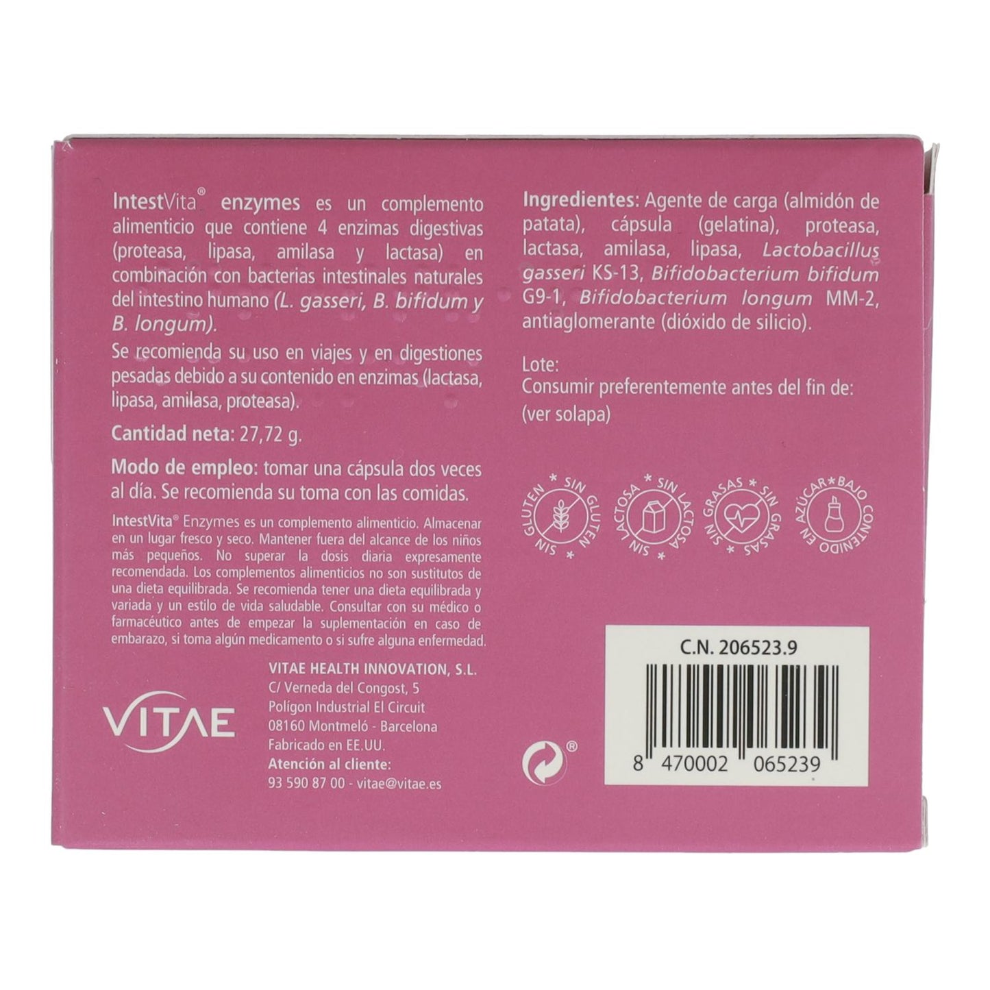 IntestVita Enzimas 60 cápsulas