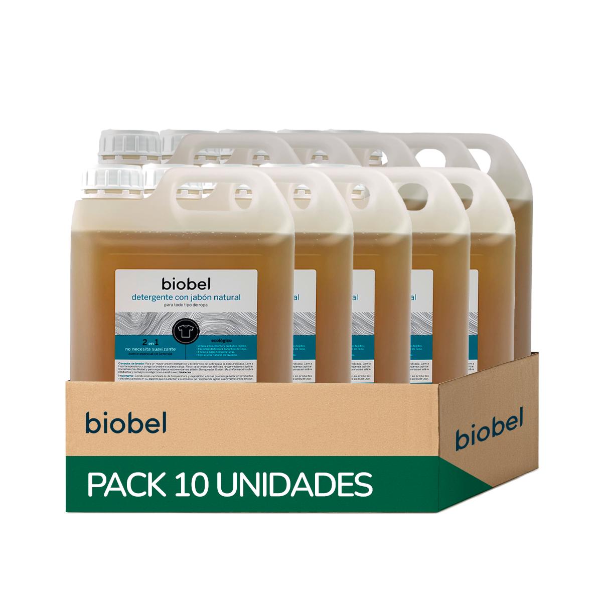 Embalagem com 10x detergente líquido BioBel 5 litros