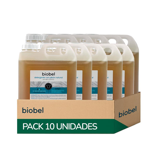 Embalagem com 10x detergente líquido BioBel 5 litros
