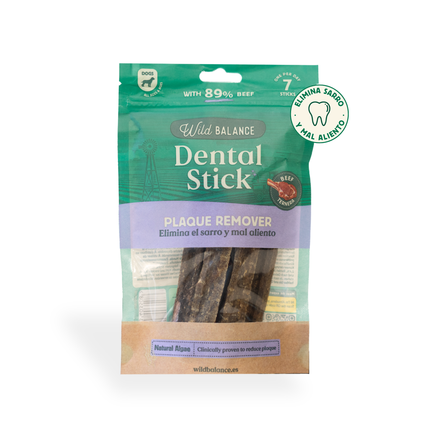 Bastão dentário sem placa Wild Balance 7 unidades