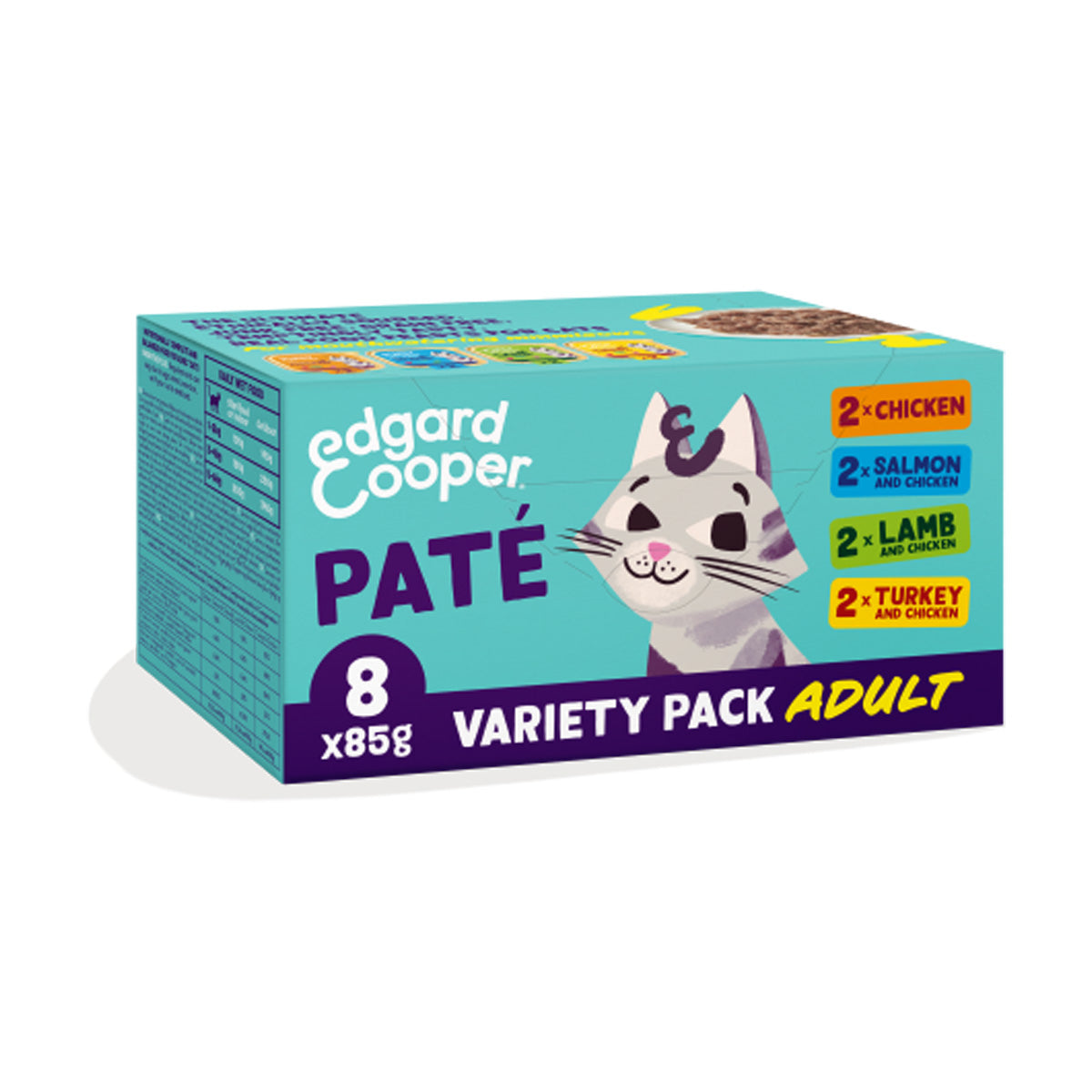 Multipack 8 x 85 g Edgard &amp; Cooper Comida Húmida Patê Tub