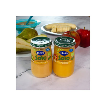 Maçã, Pêssego e Banana Biológica Pote 190 g - Hero Baby