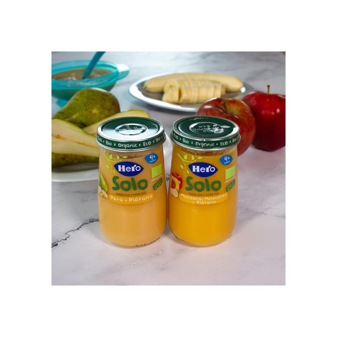 Pote de Pêra e Banana Biológica 190 g - Hero Solo