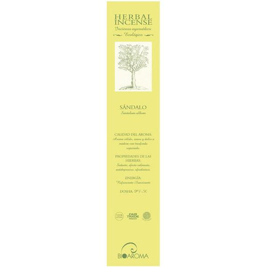Incenso orgânico de sândalo Bioaroma, 12 varetas