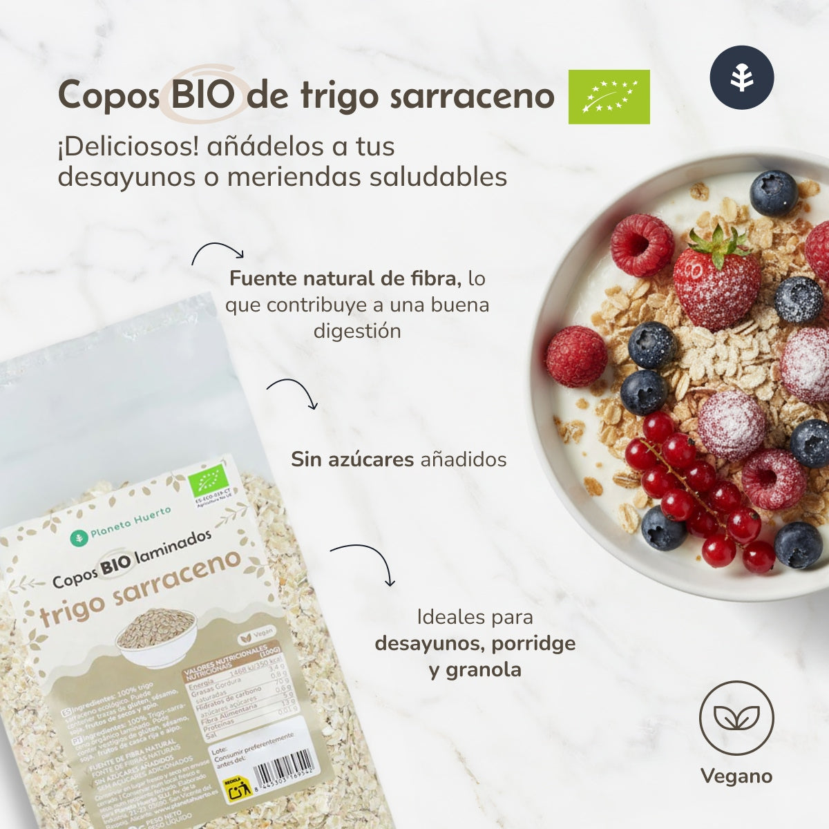 Flocos de Trigo Sarraceno Eco Planeta Huerto 500 g 