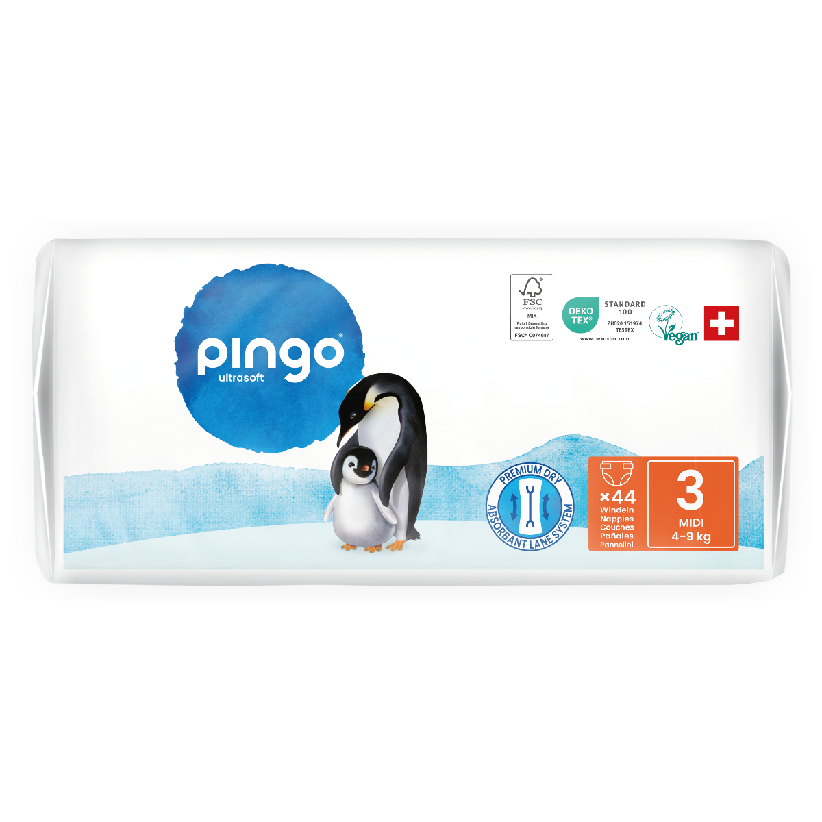 Pack poupança fraldas T3 (4-9kg) Pingo 176 unidades