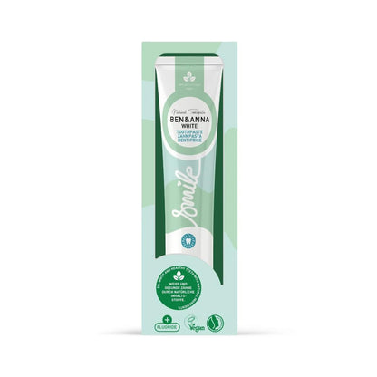 Ben &amp; Anna White Pasta de dentes com flúor tubo de 75 ml