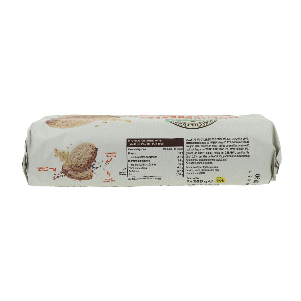 Biocop Biscoitos Multigrãos Biológicos com Arroz Tufado 2 Embalagens 500g