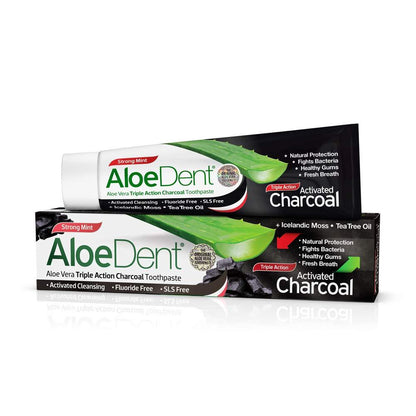 Pasta de dentes de Aloé com carvão ativado AloeDent 100 ml