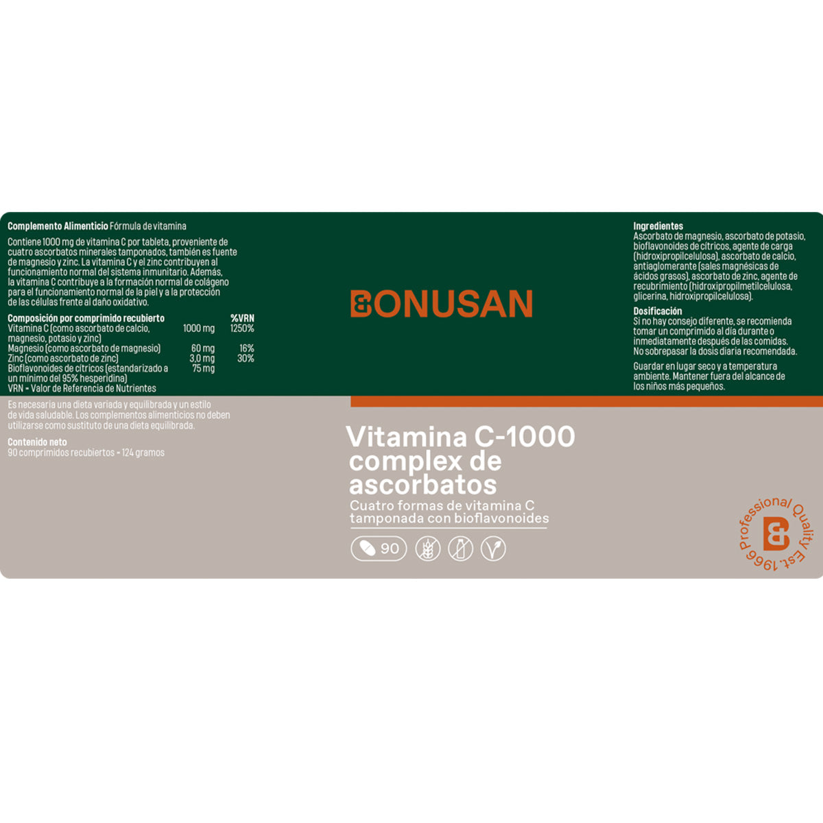 Complexo de ascorbato de vitamina C-1000, Bonusan 30