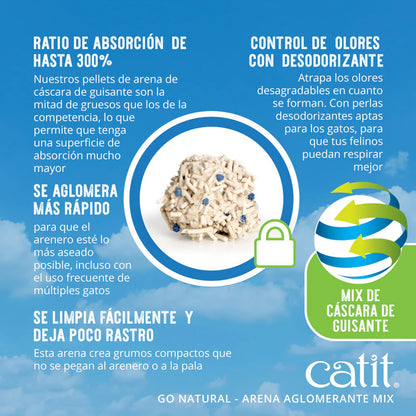 Arena aglomerante ecológica Mix aroma vainilla Go Natural! 6,4 kg Catit