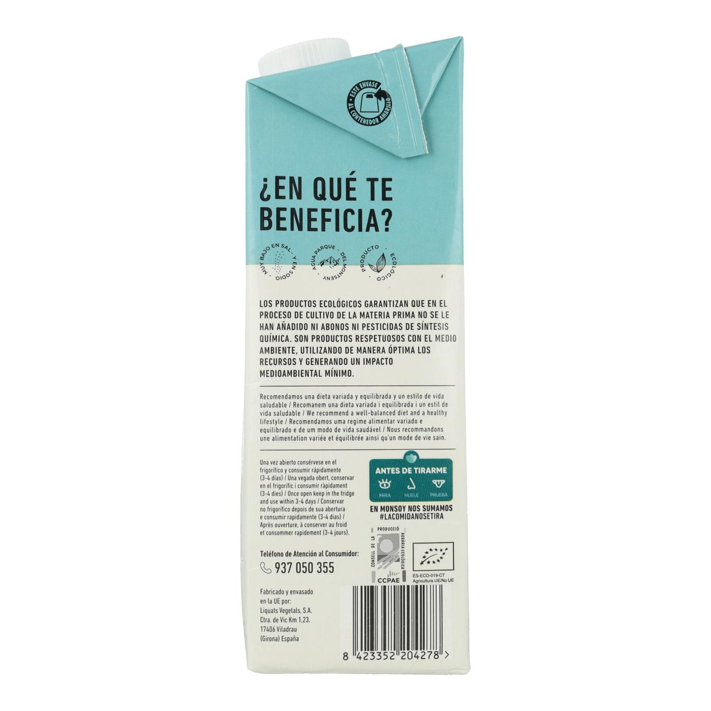 Bebida de Amêndoa Biológica Monsoy 1 L