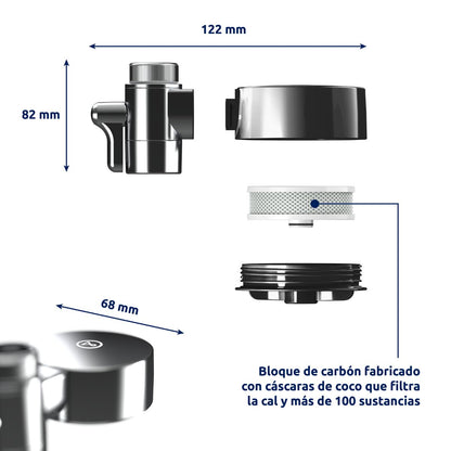 Filtro de água compacto para torneira de água da torneira EcoPro Cromado