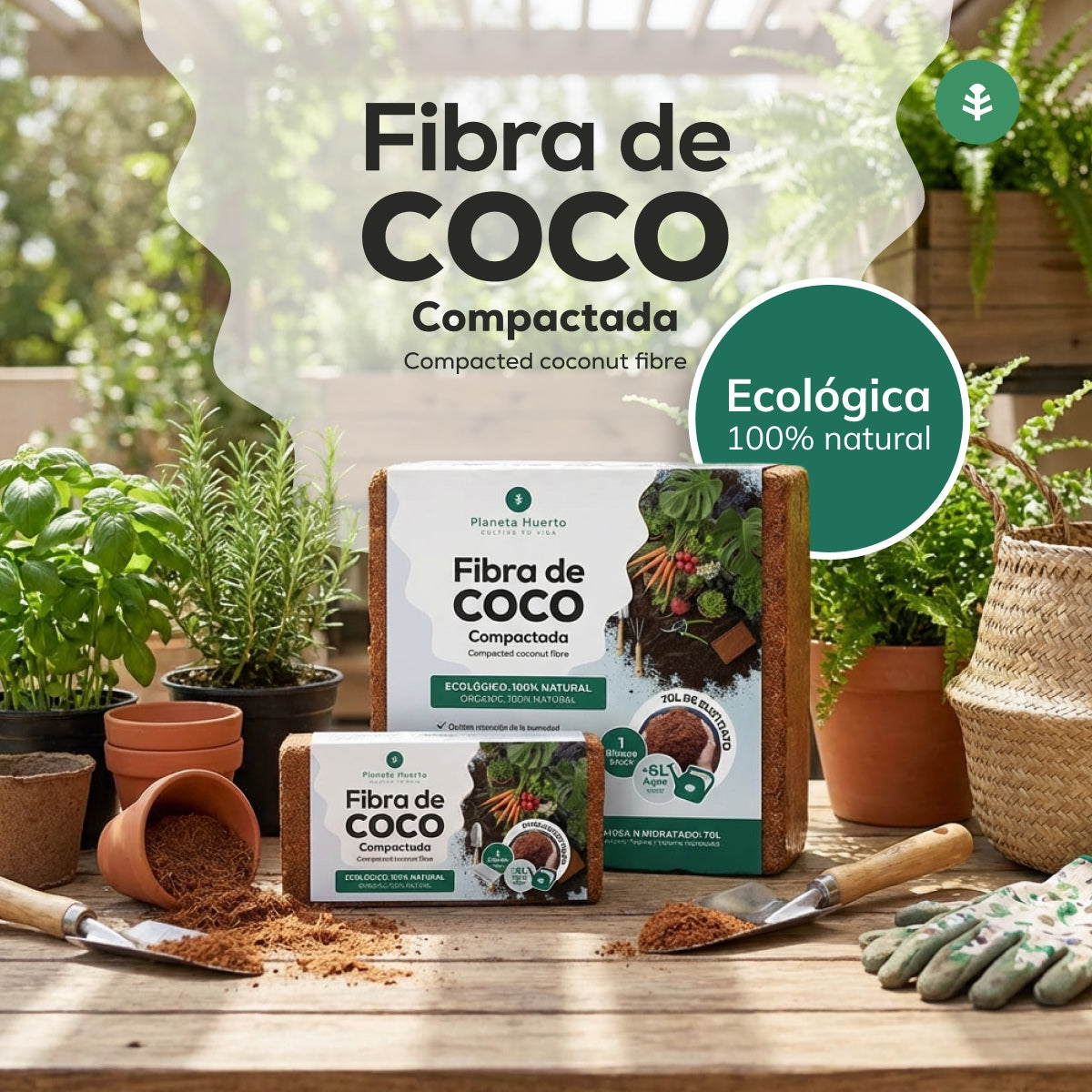 Substrato de Fibra de Coco Planeta Huerto 140 Litros 