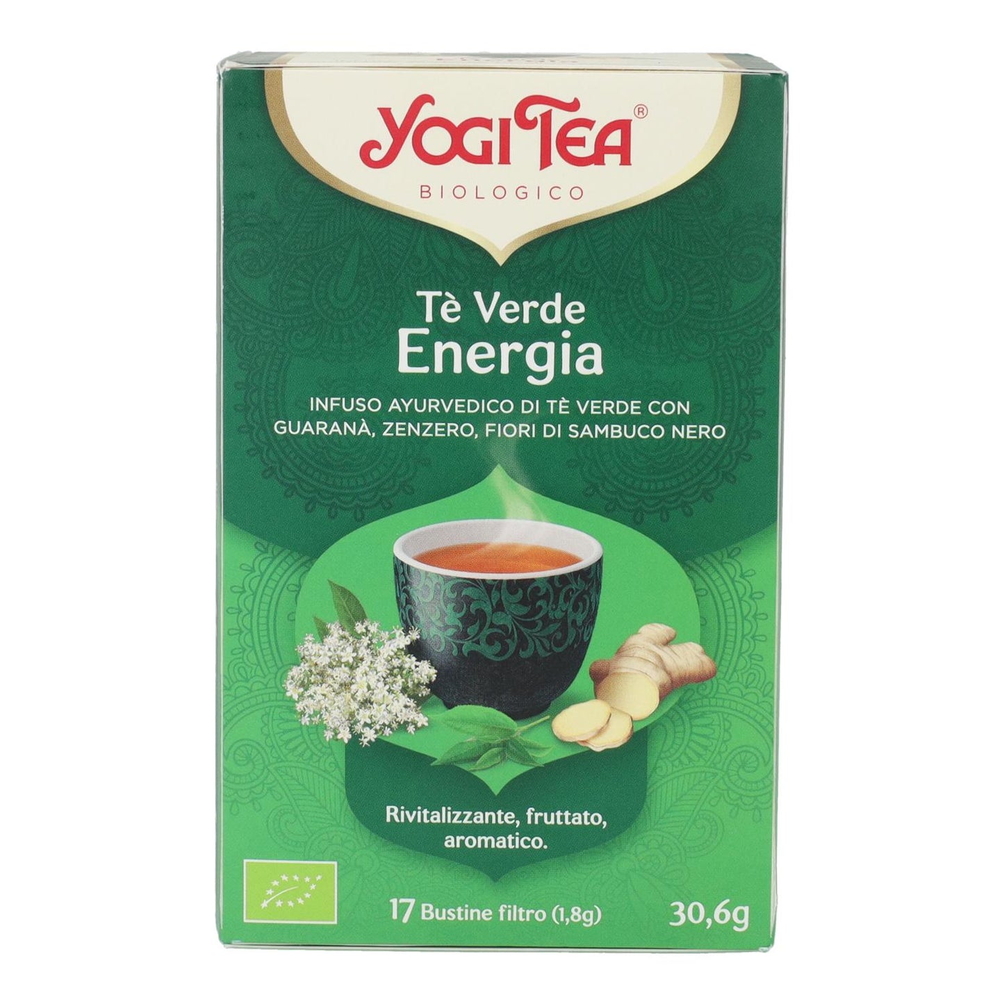 Yogi Tea BIO Chá Verde Energia, 17 saquetas