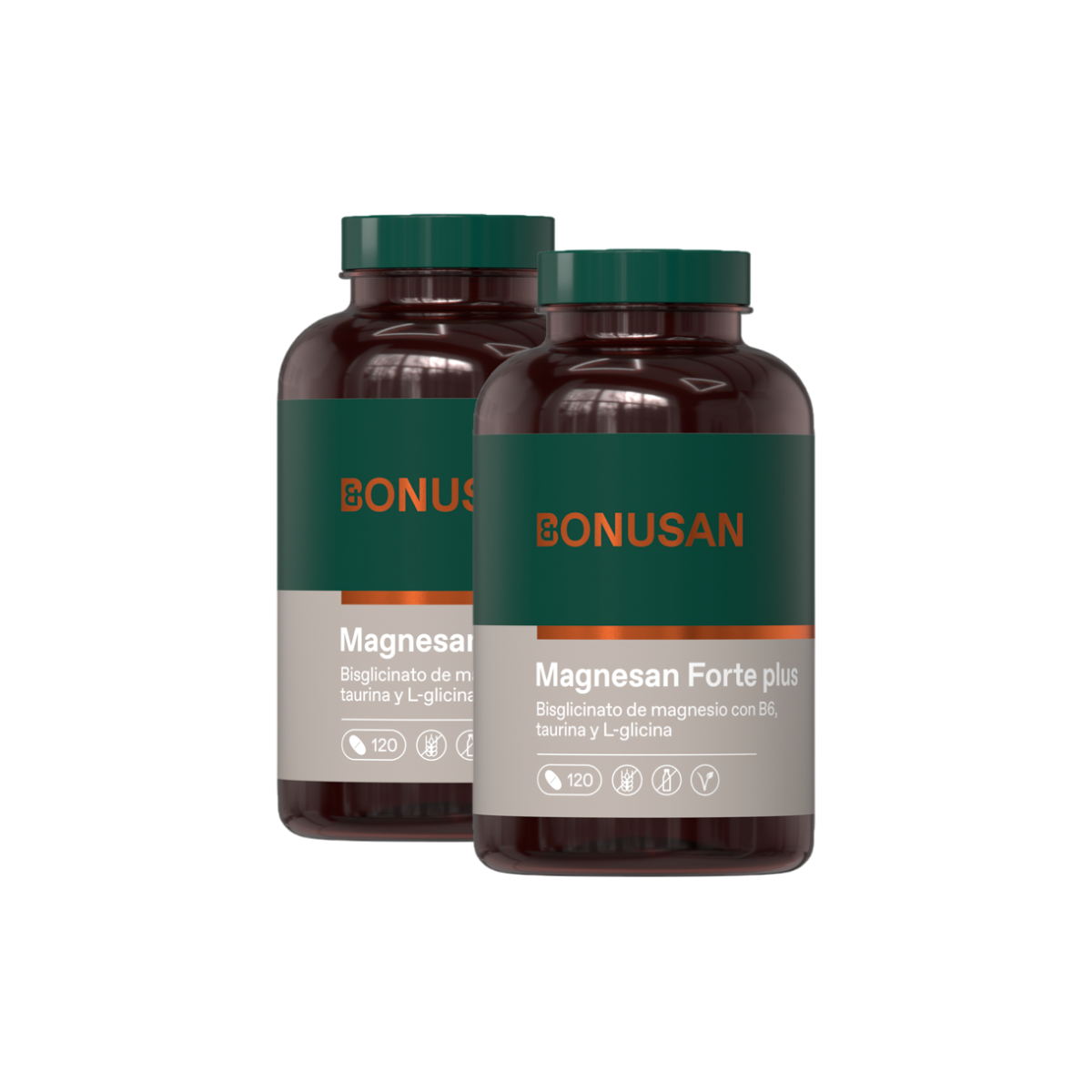 Embalagem 2x Magnesan Forte plus, Bonusan, 60 comprimidos