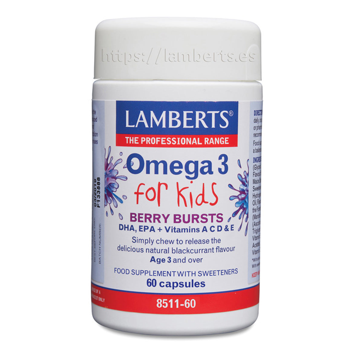 Ómega 3 para crianças, Lamberts, 60 cápsulas