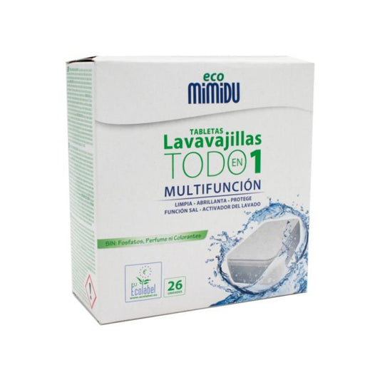 Mimidu ECO All-In-One comprimidos para máquina de lavar louça 26 doses