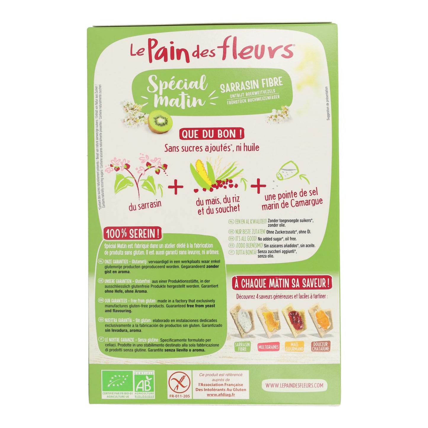 Tosta biológica de trigo sarraceno, manhãs especiais, Le Pain de Fleurs, 230 g