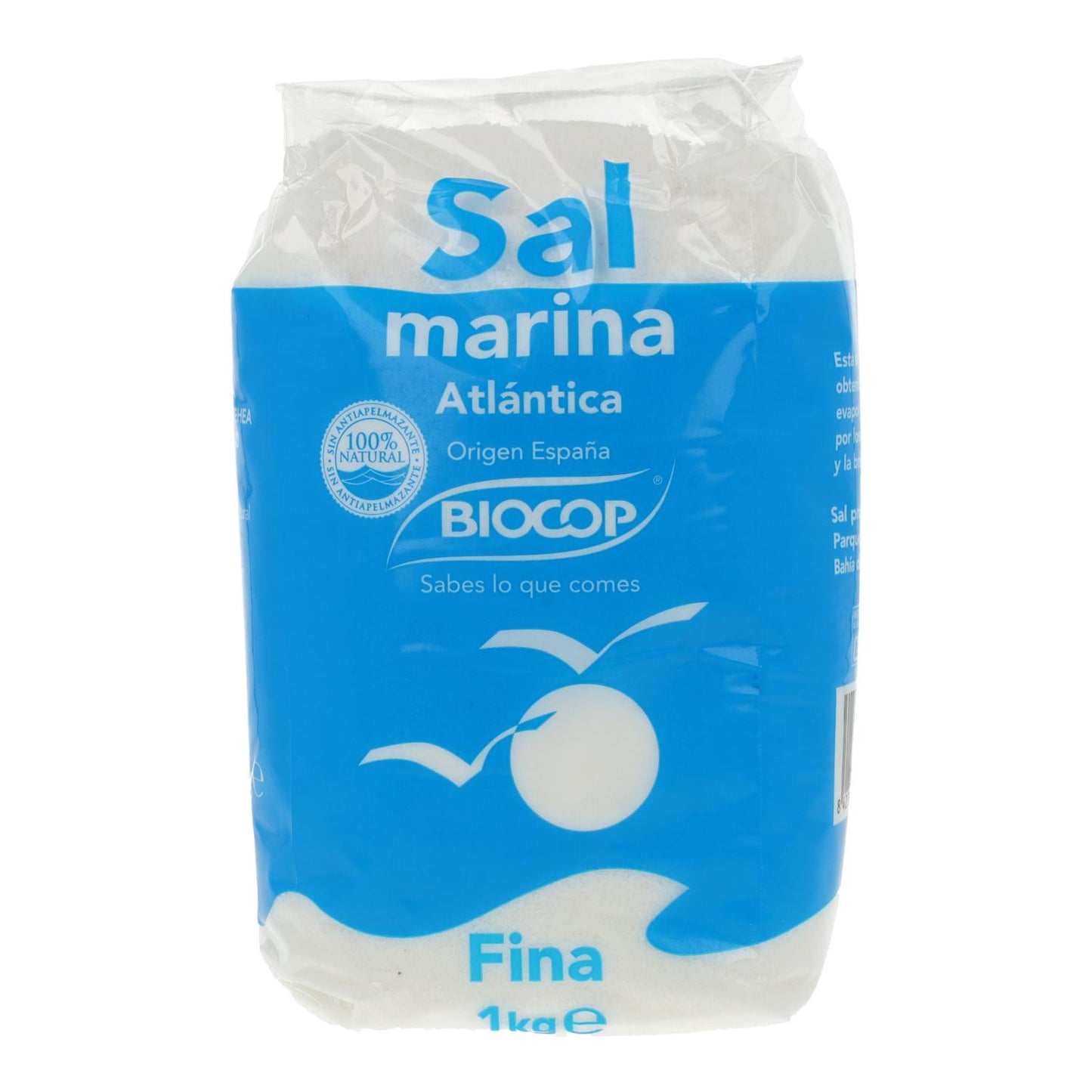 Embalagem com 2 sais finos do Atlântico, Biocop, 1 kg