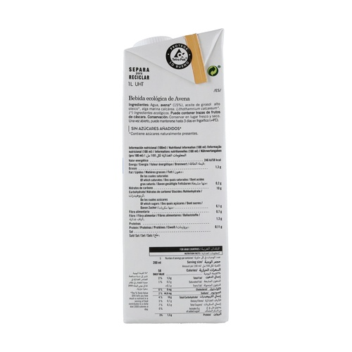 Bebida de avena nature Bio Amandin 1 L