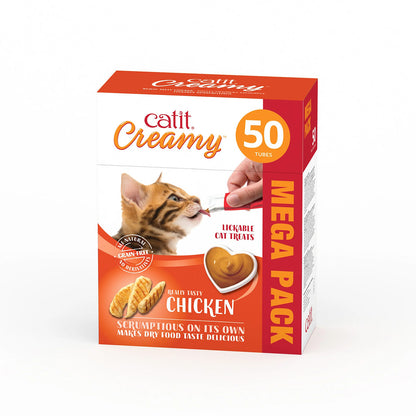 Snack líquido para gatos sabor pollo Creamy Mega Pack 50 x 10 g Catit