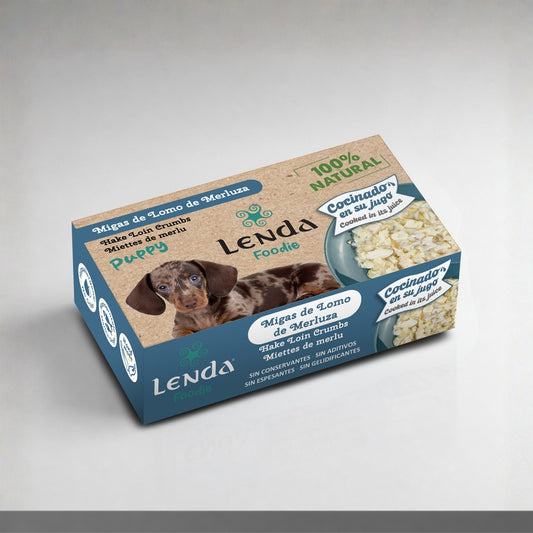 Comida para perro Puppy Migas de lomo de Merluza Lenda 120 g
