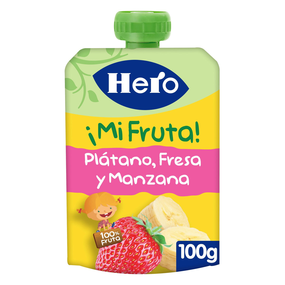 Pack de 7x Hero Banana Morango Maçã Iogurte Taça 100g