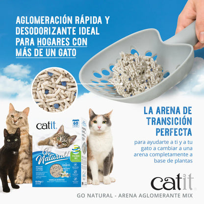 Arena aglomerante ecológica Mix aroma vainilla Go Natural! 6,4 kg Catit