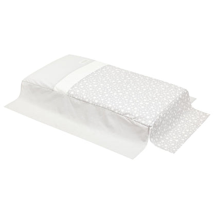 Edredão com estampado de estrelas e protetor de berço da Cambrass, 70x140 cm. Estrela Rosa