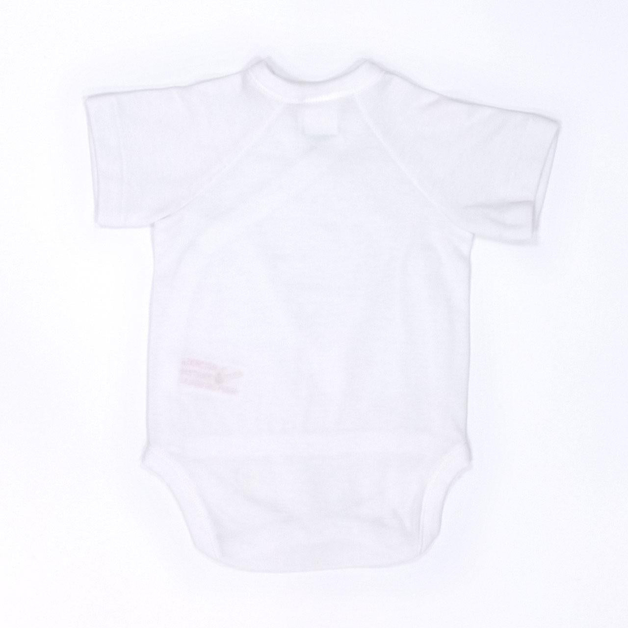 Body de manga curta para recém-nascido em tencel branco