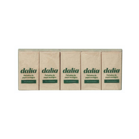 Embalagem de 10 lenços de bolso orgânicos não branqueados. Dalia