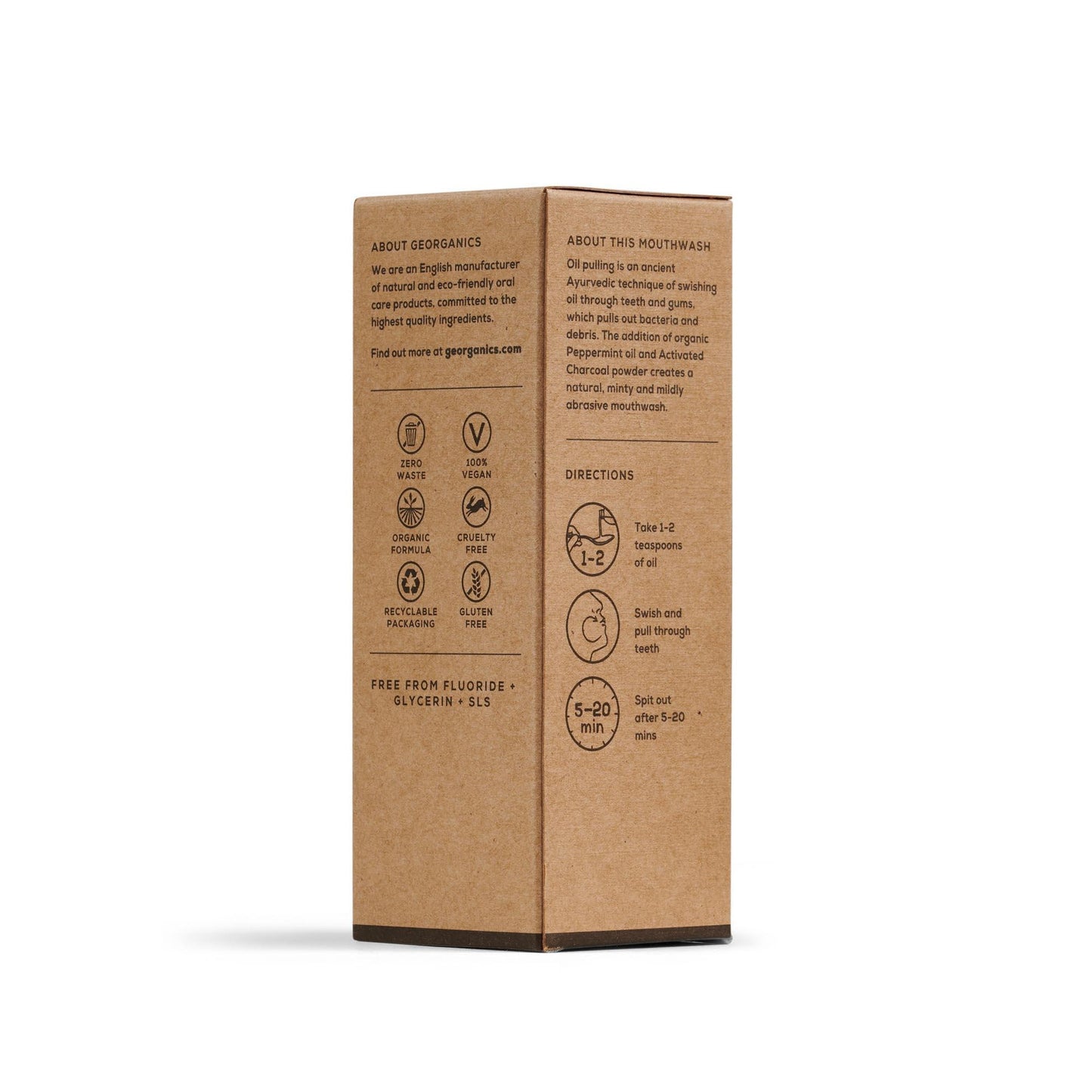 Colutório com carvão ativado e óleo de coco Georganics 100 ml
