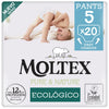 Calças Moltex Pure &amp; Nature T5 (9-14 kg), 20 unidades