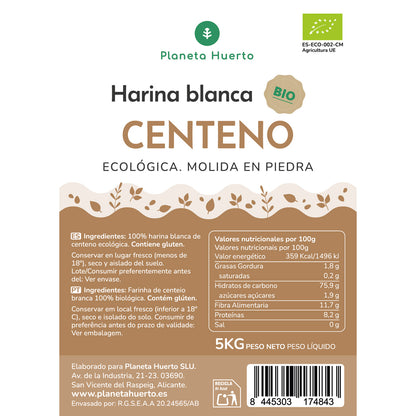 Farinha de Centeio Branco Eco Planeta Huerto 5 Kg