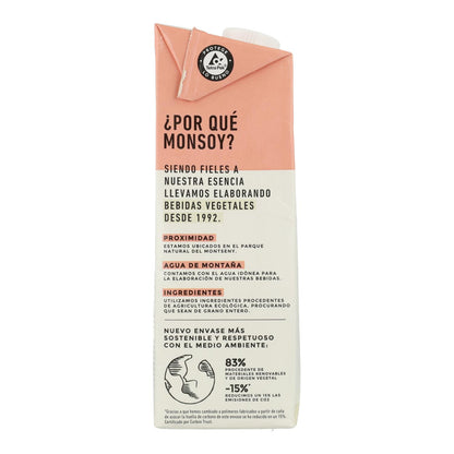 Bebida de arroz e avelã biológica Monsoy 1 L