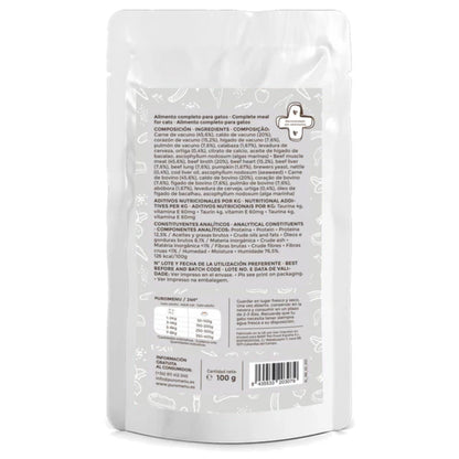 Comida húmida Barf gatos Bigotes Felices (Bovino) Bio Puromenu 100g