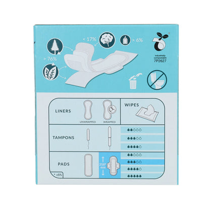 Absorventes Natracare Super Organic com Aladas, 12 unidades