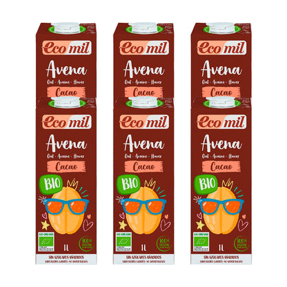Embalagem de 6 x Bebida de Aveia com Chocolate NaturGreen 1 L