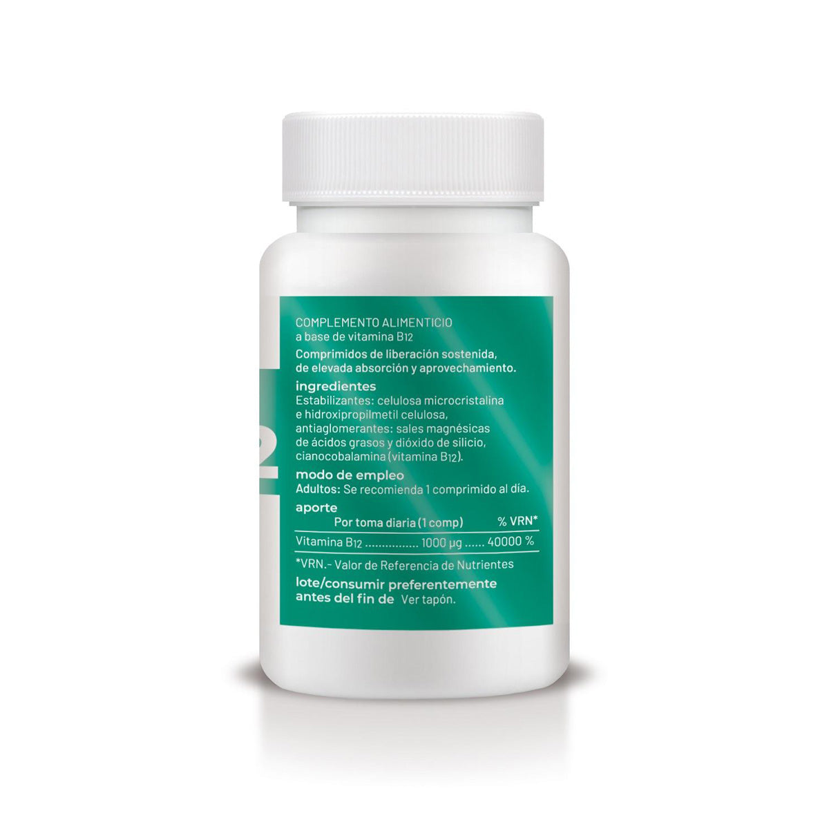 Vitamina B12 de libertação prolongada, Soria Natural, 60 comprimidos