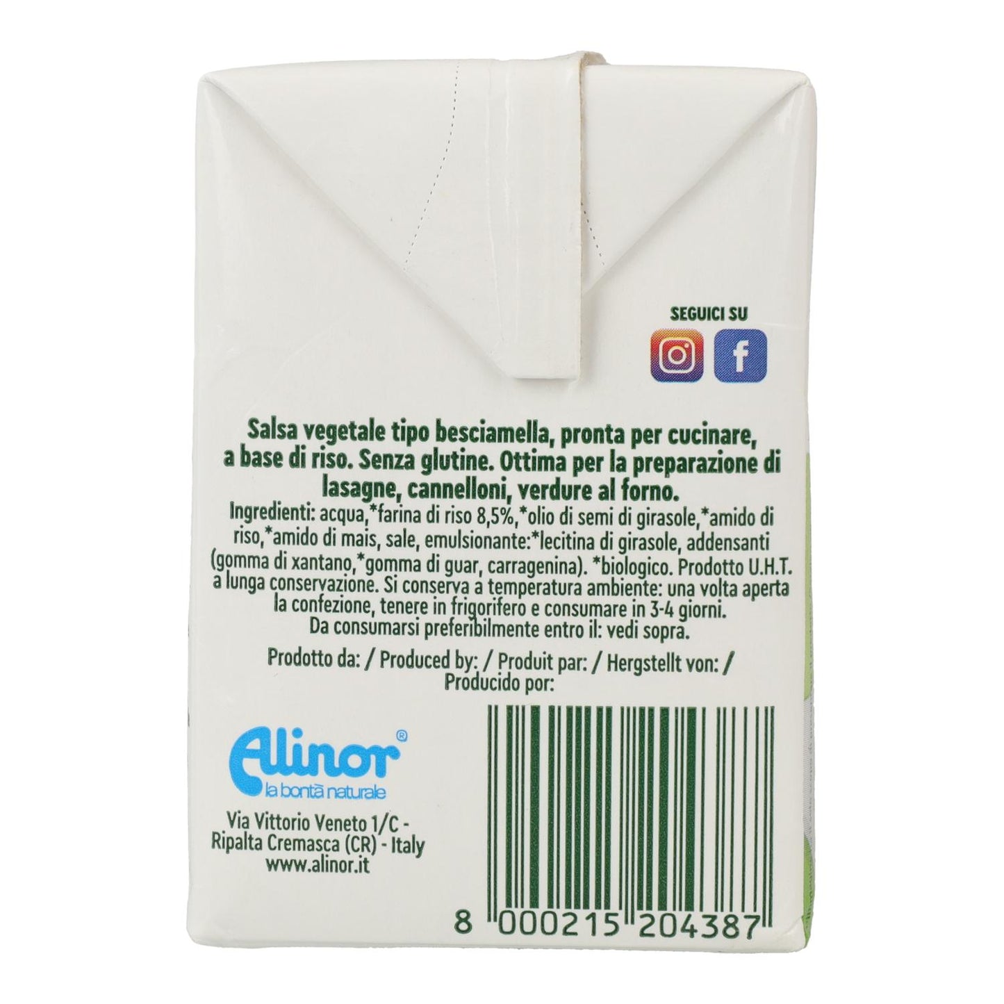 Molho Bechamel de Arroz Vitariz 500ml